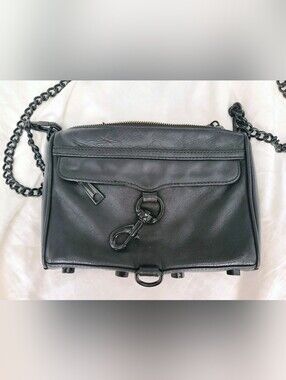 Rebecca Minkoff Black Leather Shoulder Crossbody Bag Authentic